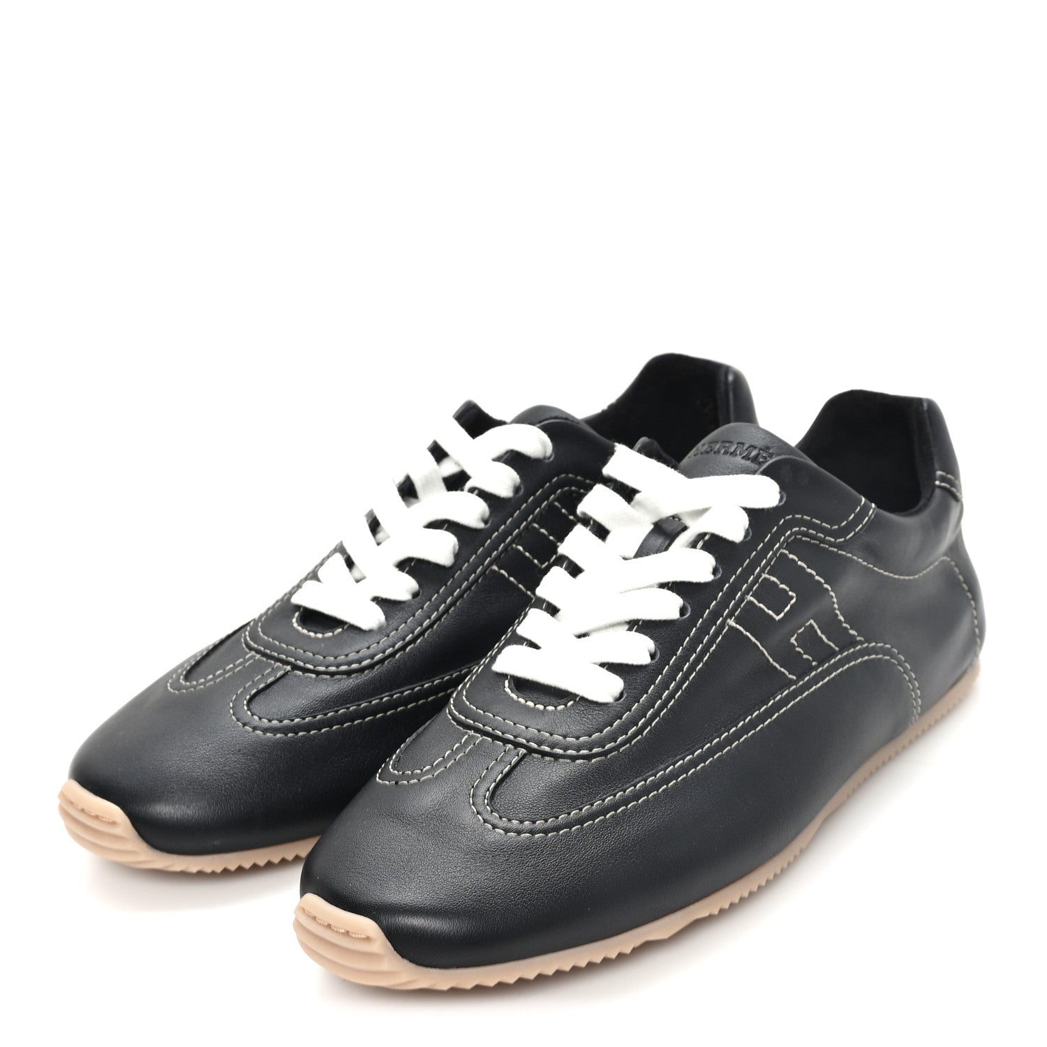 Hermes Calfskin Master Sneakers 38.5 Black 4 of 9