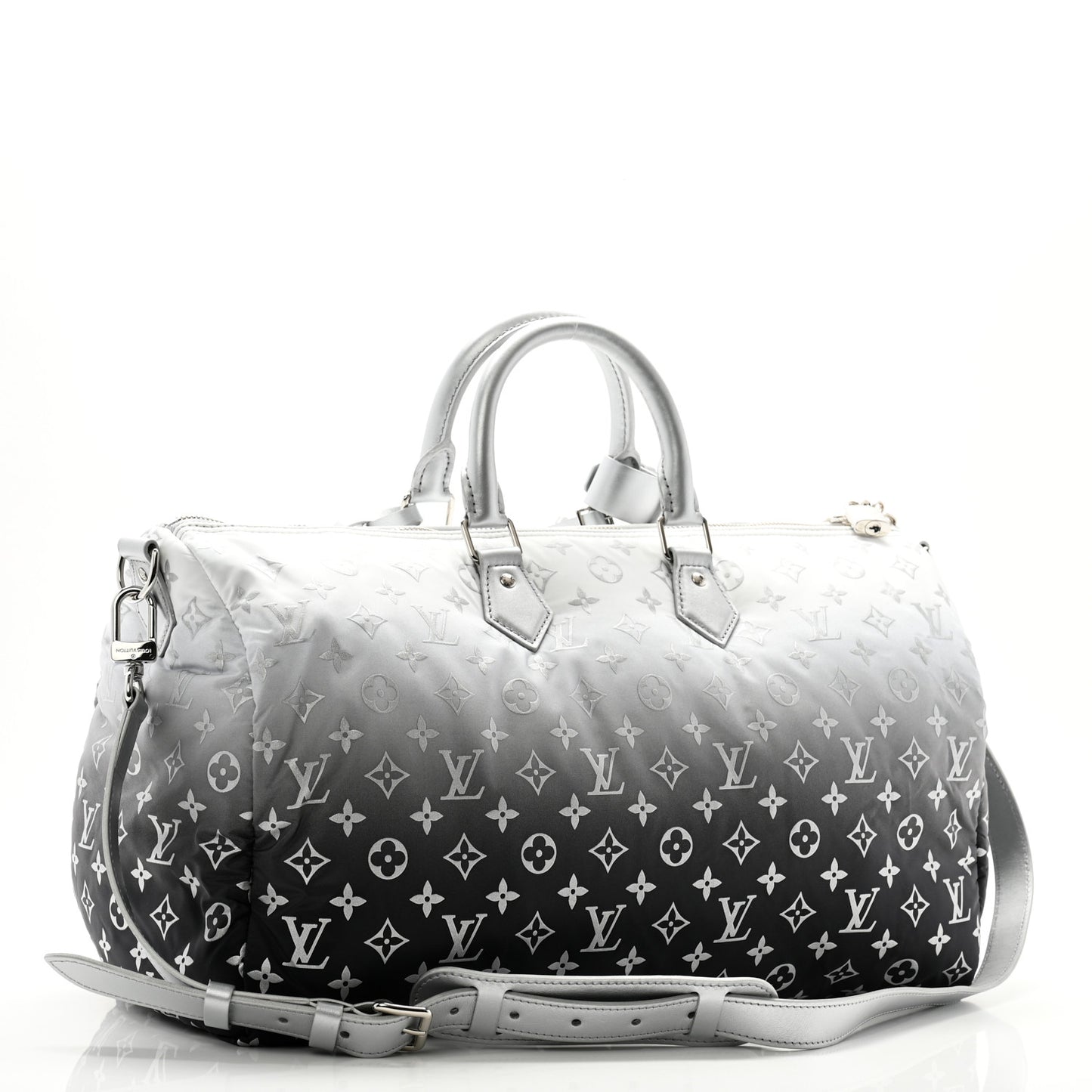 Nylon Frost Gradient Monogram LV Ski Keepall 45 Silver