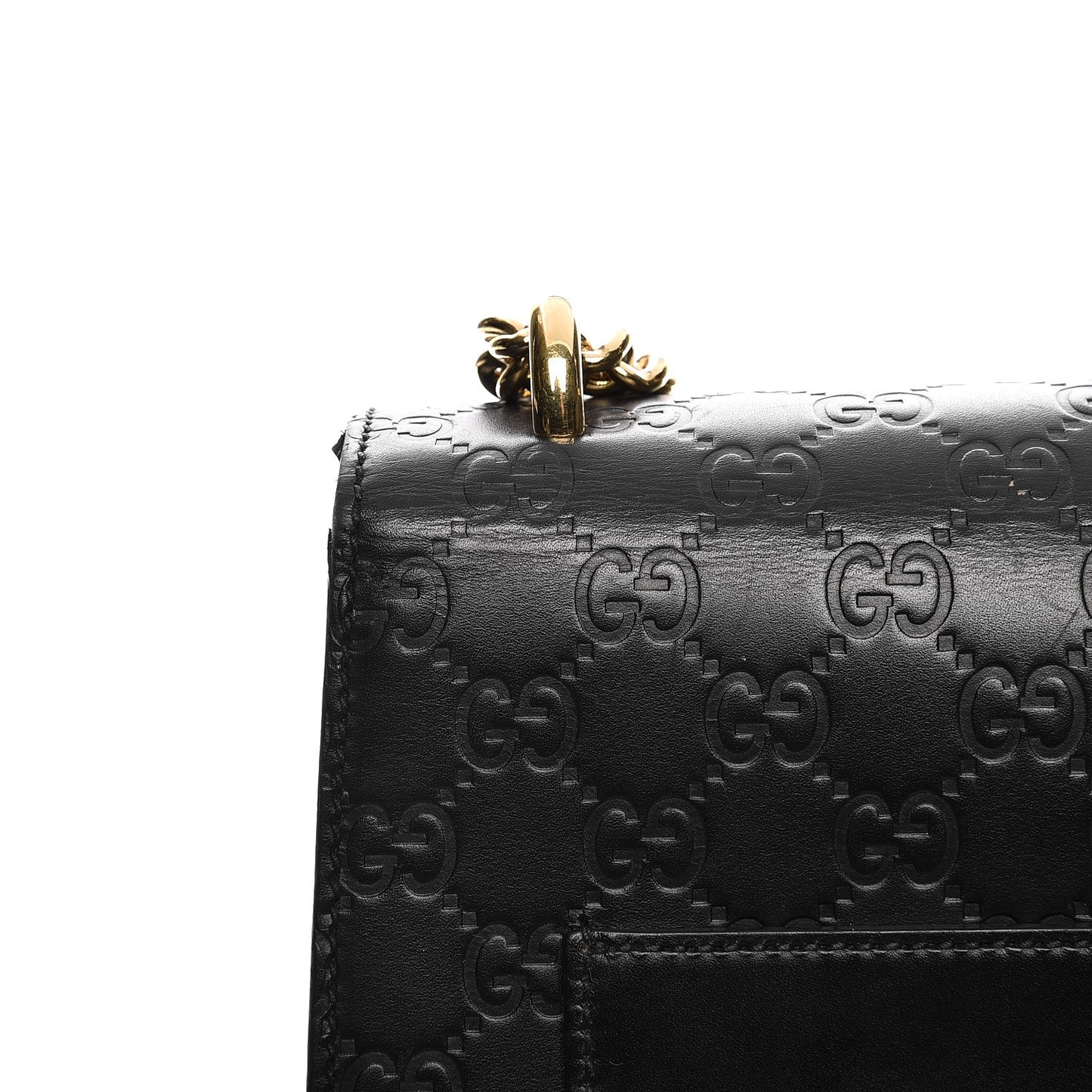Guccissima Medium Padlock Shoulder Bag Black