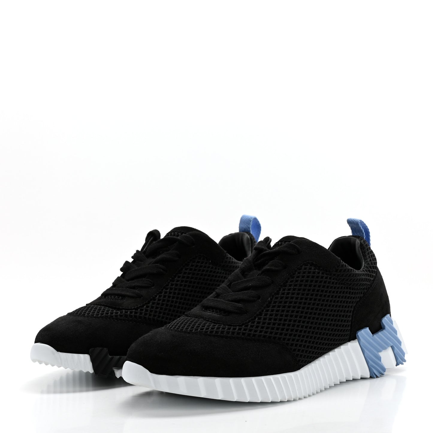 Air Mesh Suede Goatskin Bouncing Sneakers 37 Black Blue