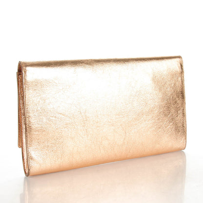 Saint Laurent Metallic Calfskin Large Belle De Jour Clutch Rose Gold 3 of 7