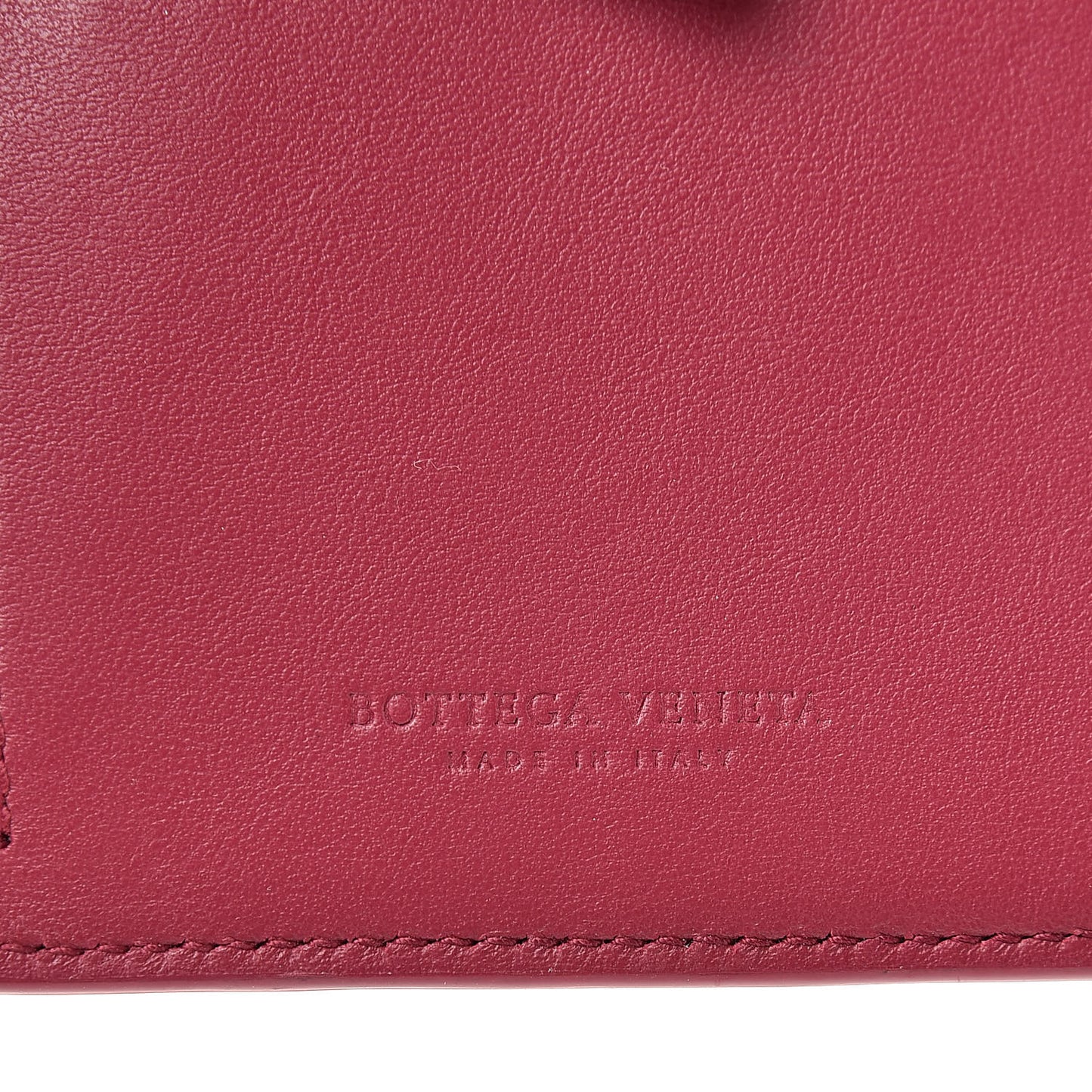 Glossy Woven Calfskin Wallet Bordeaux