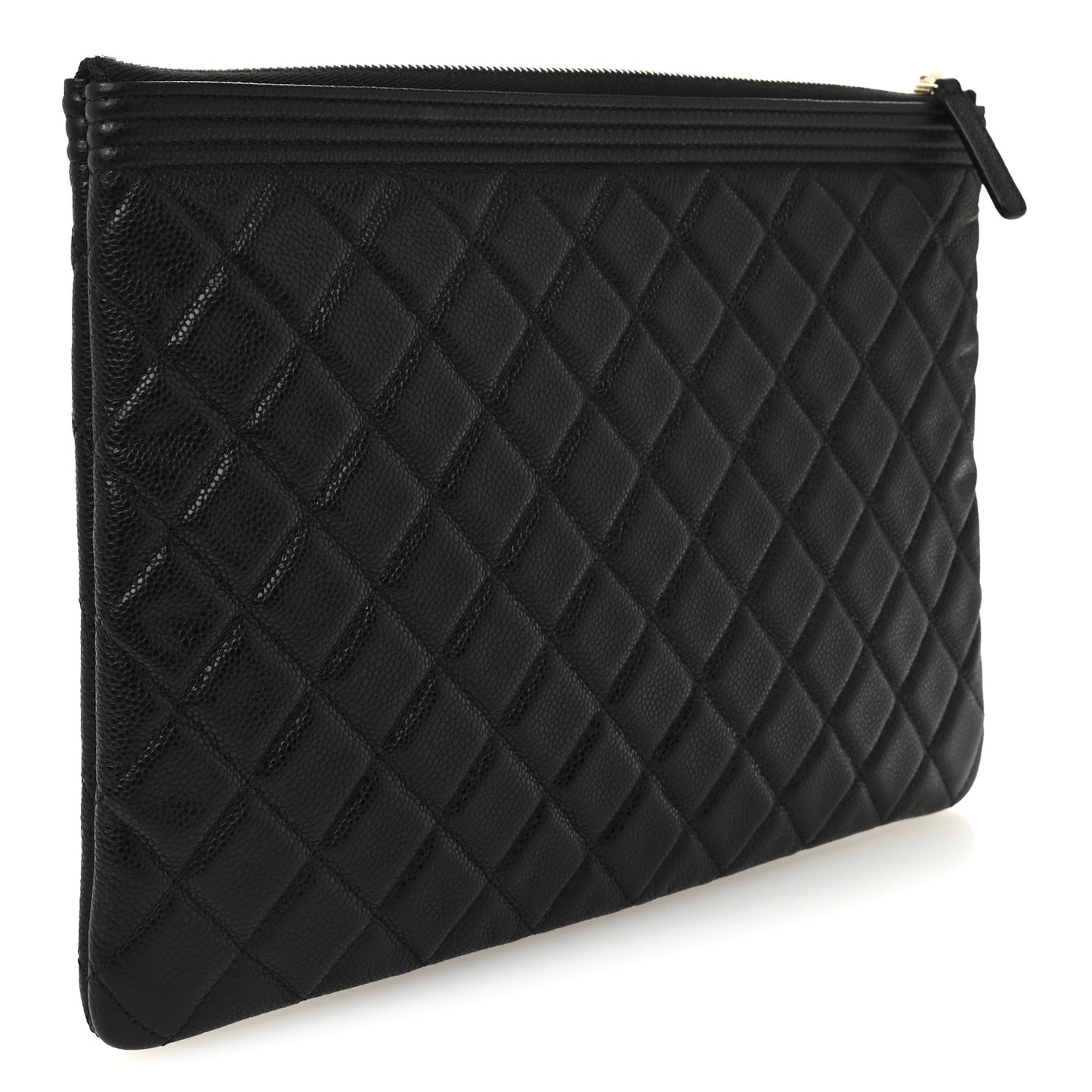 Caviar Quilted Medium Boy Cosmetic Case Black
