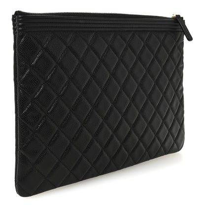 Chanel Caviar Quilted Medium Boy Cosmetic Case Black 3 of 7