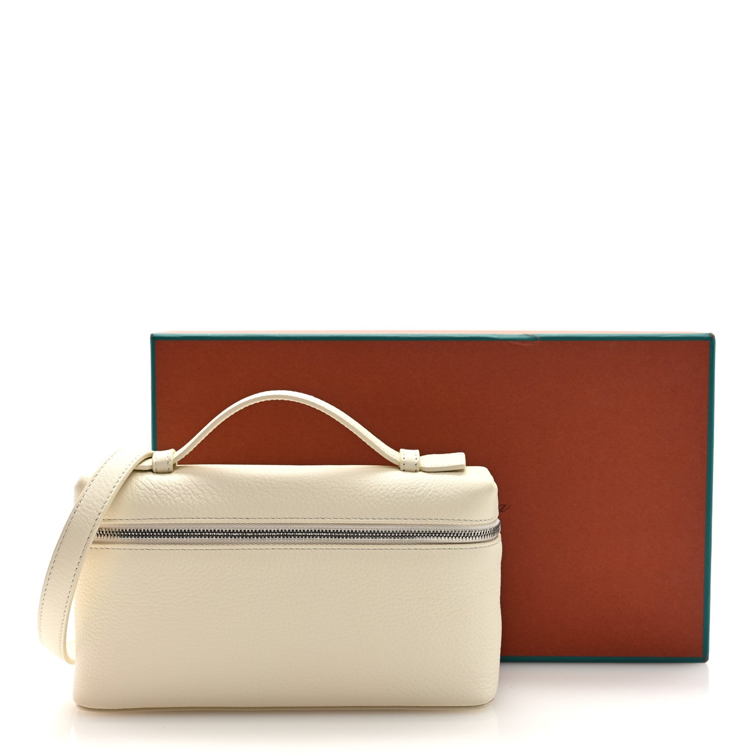 Loro Piana Grained Calfskin L19 Extra Pocket Pouch Whisper White