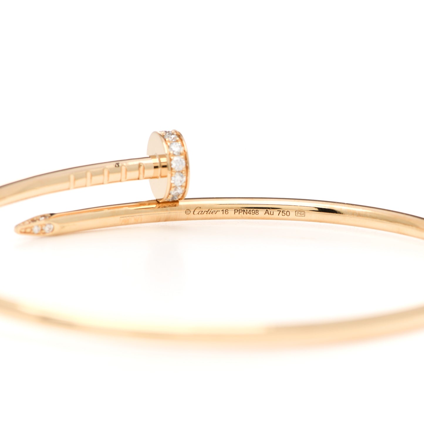 18K Yellow Gold Diamond Small Juste Un Clou Bracelet 16