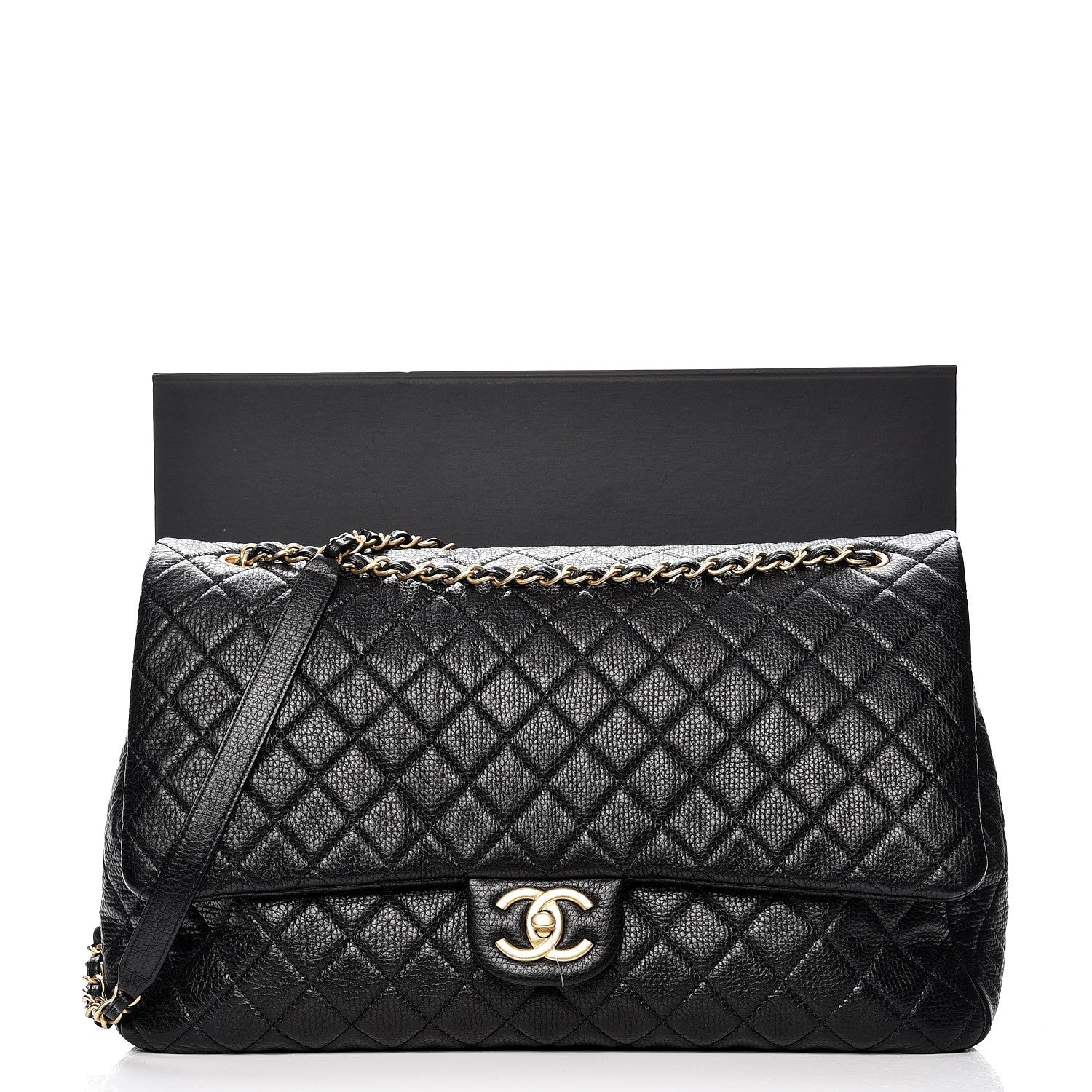 Chanel Calfskin Quilted XXL Travel Flap Bag Black 8 of 8