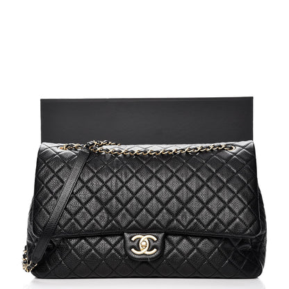 Chanel Calfskin Quilted XXL Travel Flap Bag Black 8 of 8
