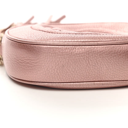 Gucci Metallic Pebbled Calfskin Mini Soho Chain Bag Pink 8 of 9