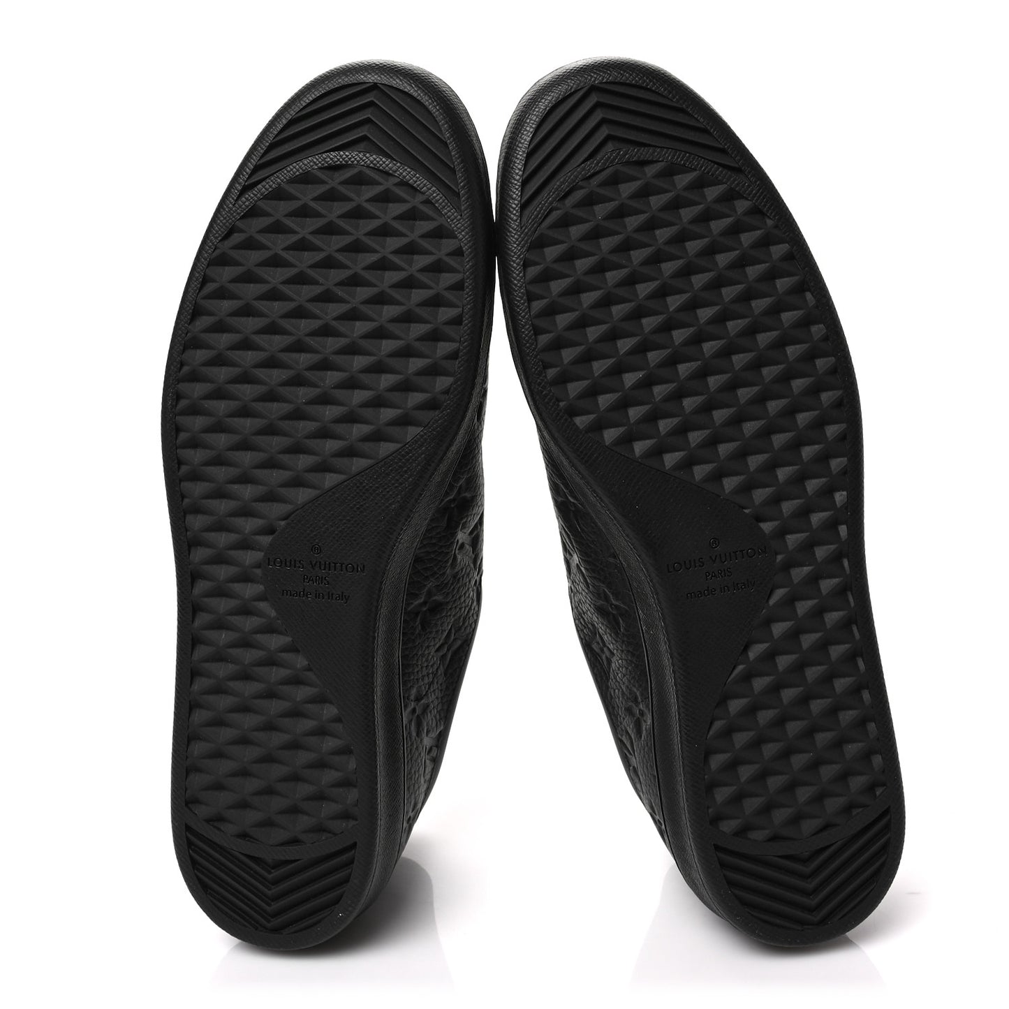 Grained Calfskin Embossed Monogram Mens Luxembourg Sneakers 10 Black