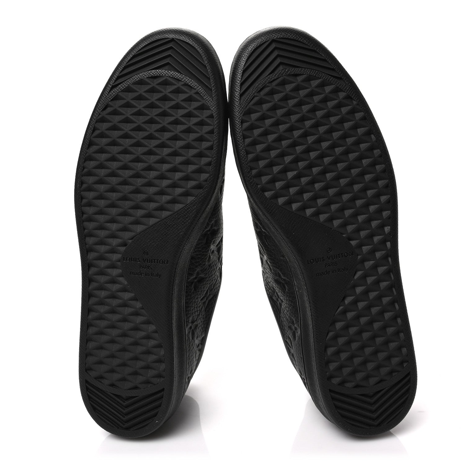 Louis Vuitton Grained Calfskin Embossed Monogram Mens Luxembourg Sneakers 10 Black 6 of 8