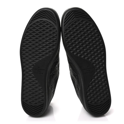 Louis Vuitton Grained Calfskin Embossed Monogram Mens Luxembourg Sneakers 10 Black 6 of 8