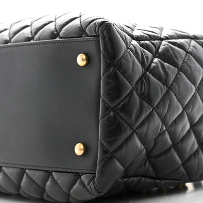 Chanel Aged Calfskin Quilted Large Coco Handle Shopping Tote Black 11 of 14