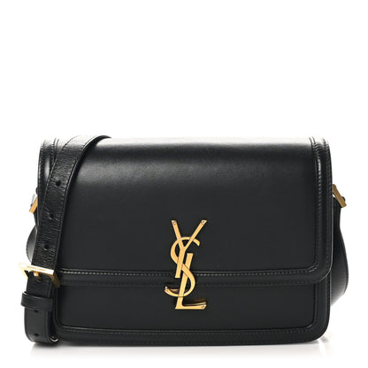 Saint Laurent Box Calfskin Monogram Medium Solferino Satchel Black 1 of 10