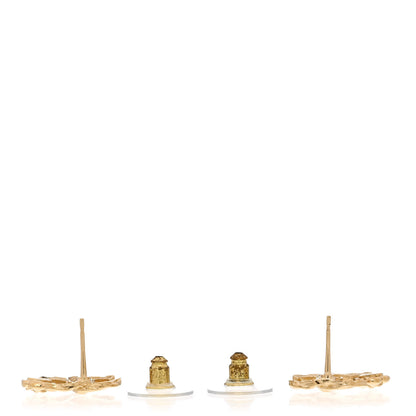Chanel Metal Camellia CC Earrings Gold 3 of 4