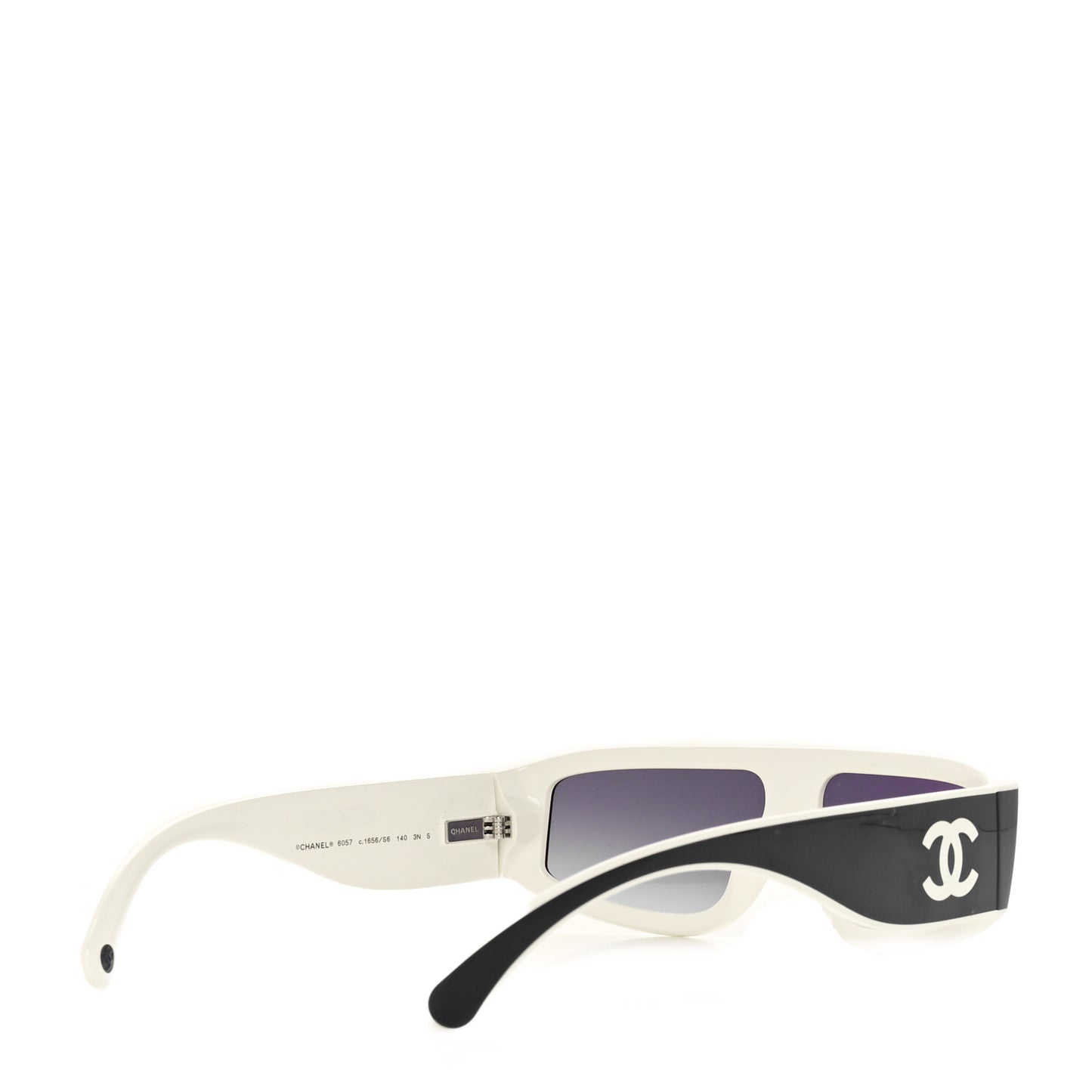 Acetate Cat Eye Sunglasses 6057 Black White