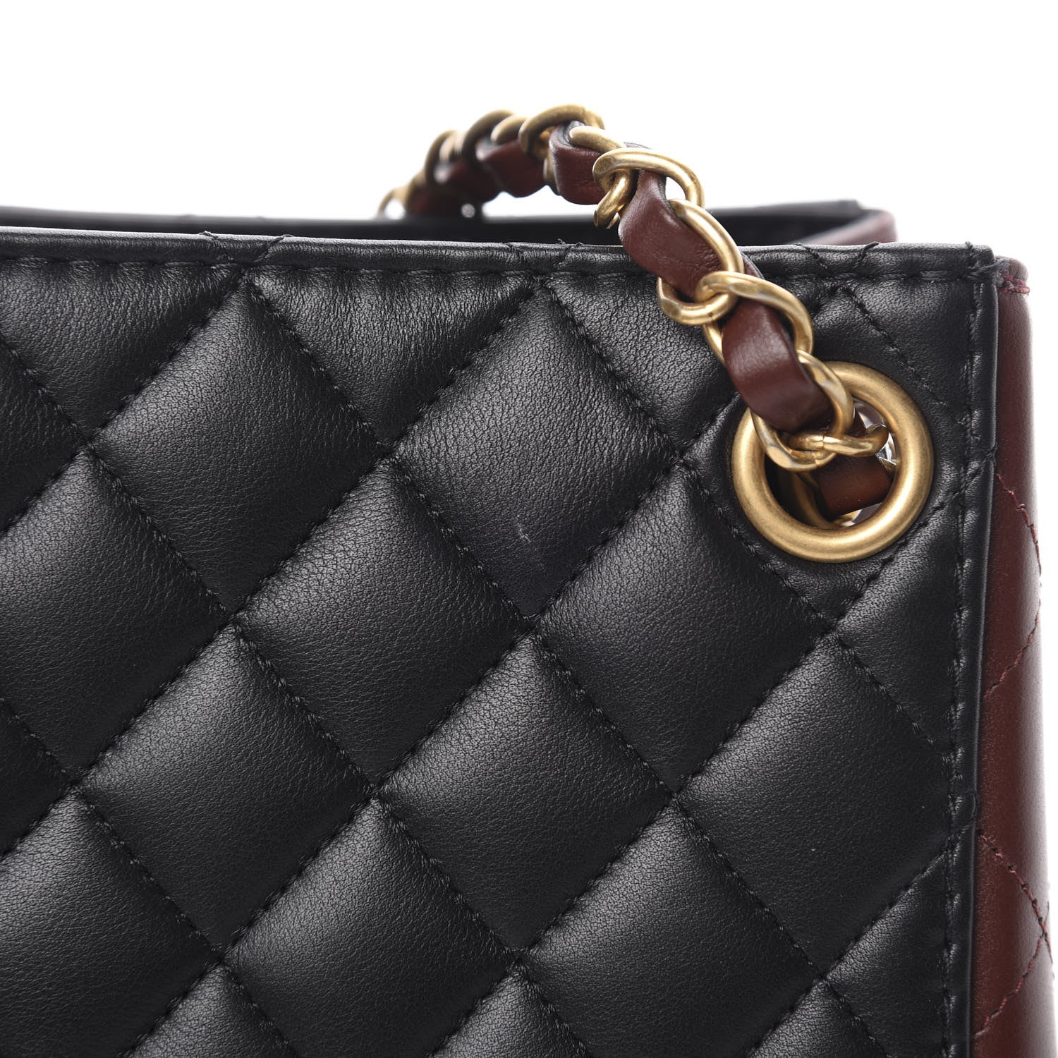 Chanel Calfskin Quilted Strap Into Bucket Bag Black Brown 11 of 12
