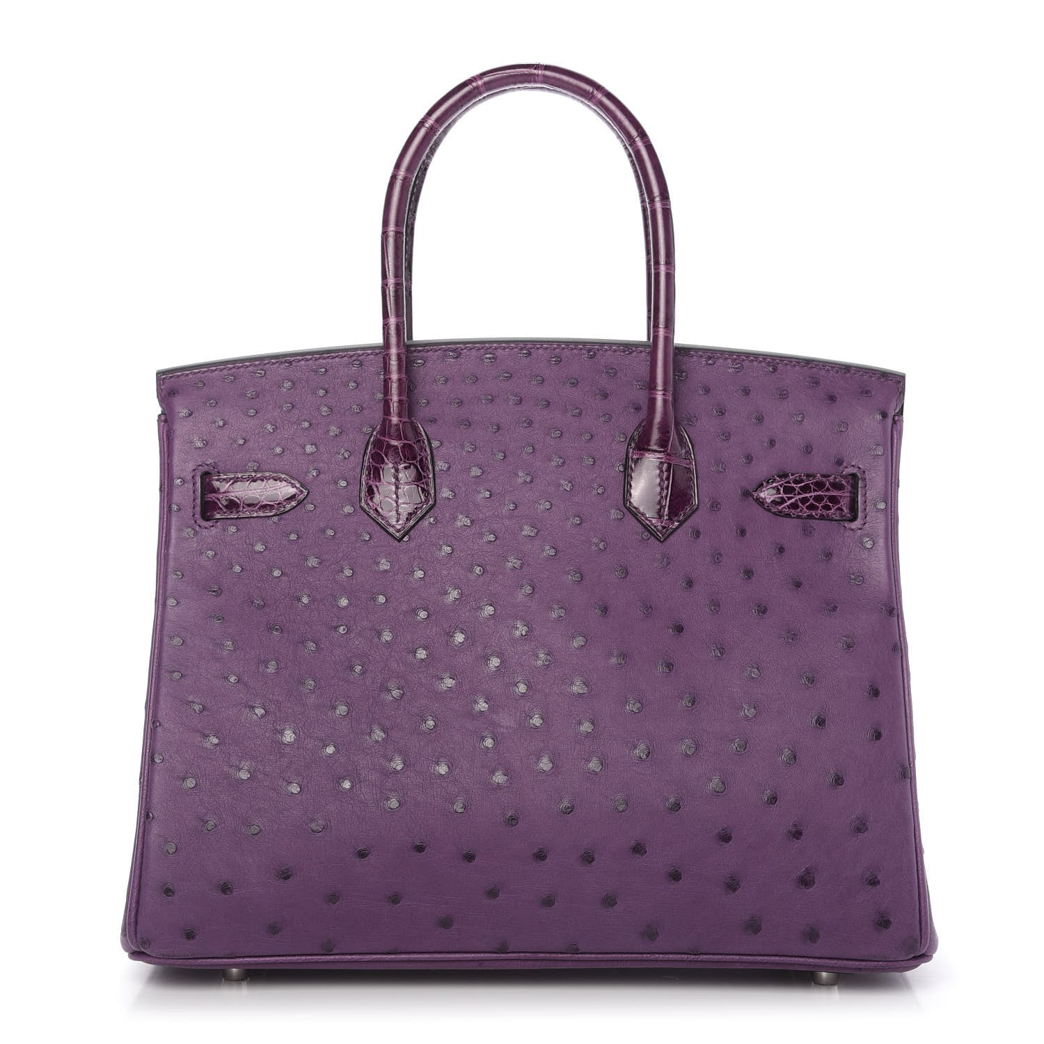Hermes Ostrich Shiny Alligator Birkin Touch 30 Violine 4 of 34