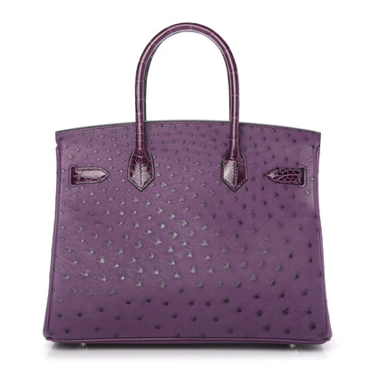 Hermes Ostrich Shiny Alligator Birkin Touch 30 Violine 4 of 34