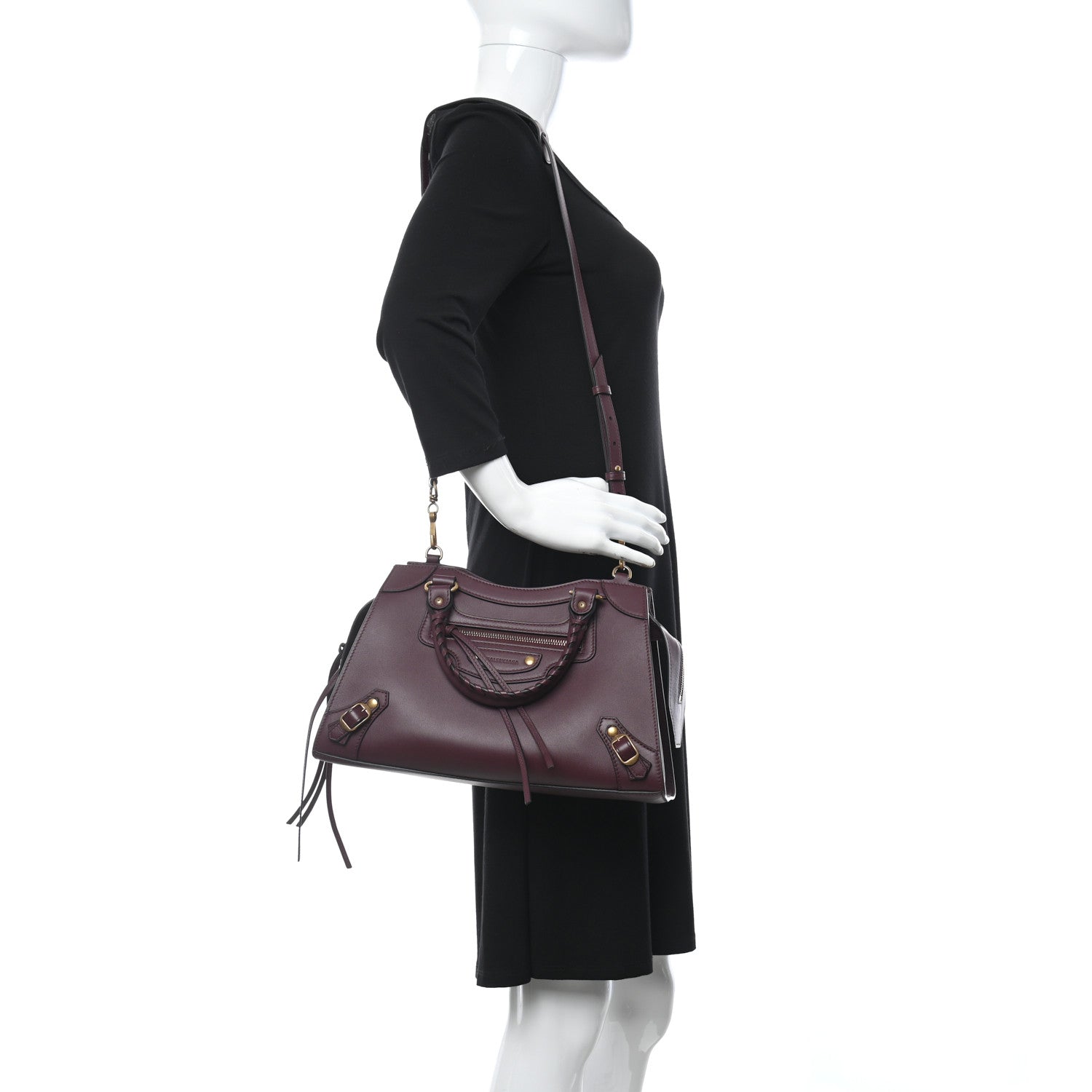 Balenciaga Smooth Calfskin Brass Hardware Neo Classic S City Burgundy 2 of 11