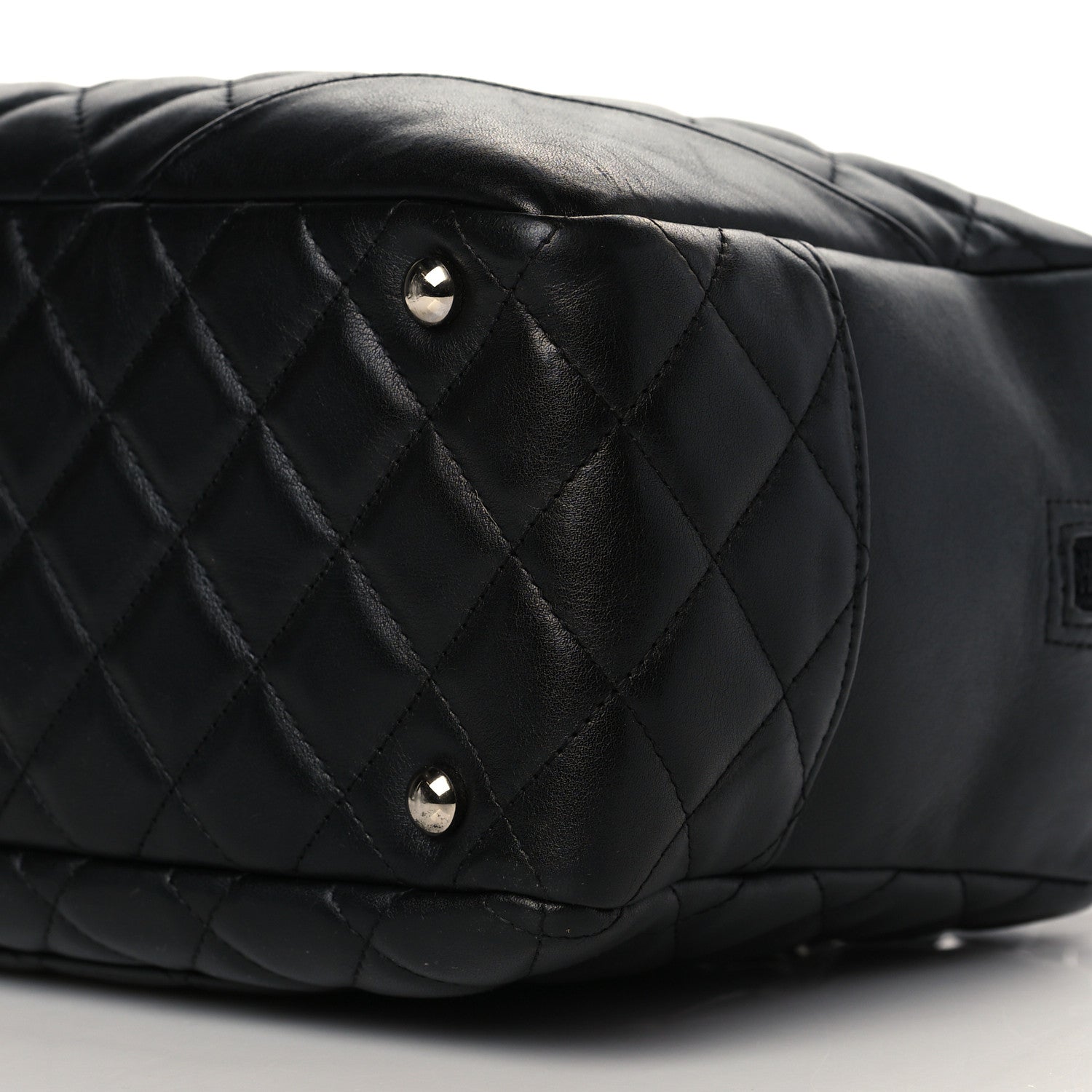 Chanel Calfskin Quilted Large Cambon Bowler Black White 10 of 11