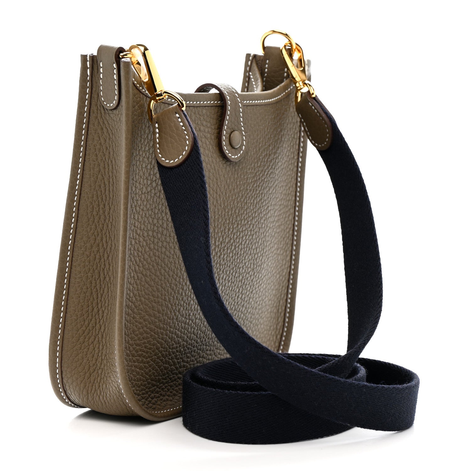 エルメス　38 Hermes Taurillon Clemence Amazone Evelyne TPM Etoupe Bleu Indigo