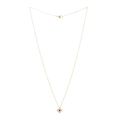 David Yurman 18K Yellow Gold Diamond Garnet Venetian Quatrefoil Pendant Necklace 3 of 4