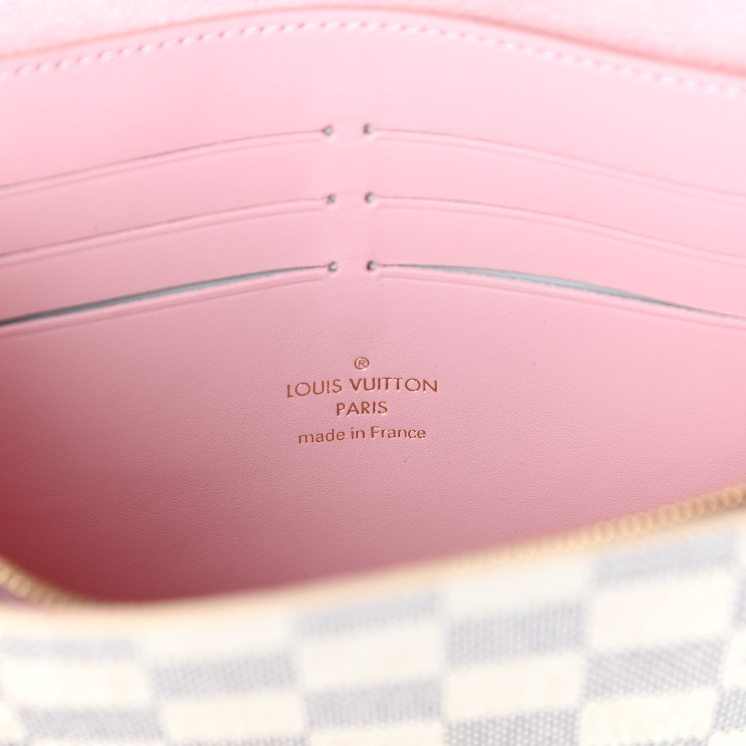 Louis Vuitton Damier Azur Croisette Chain Wallet Rose Ballerine 6 of 9