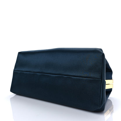 Mansur Gavriel Satin Mini Volume Chain Clutch Navy 7 of 7