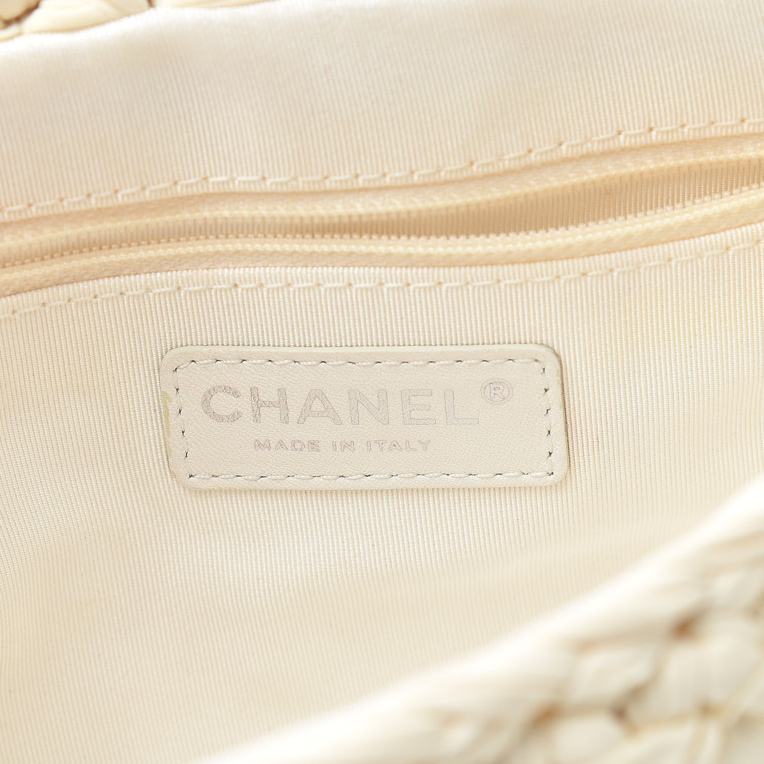Chanel Woven Fabric Single Flap Ivory Black 6 of 10