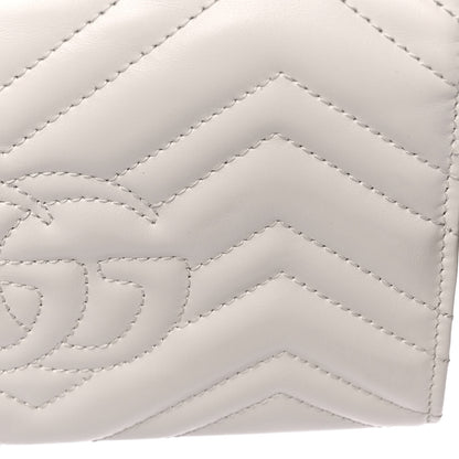Gucci Calfskin Matelasse GG Marmont Chain Wallet Mystic White 12 of 14