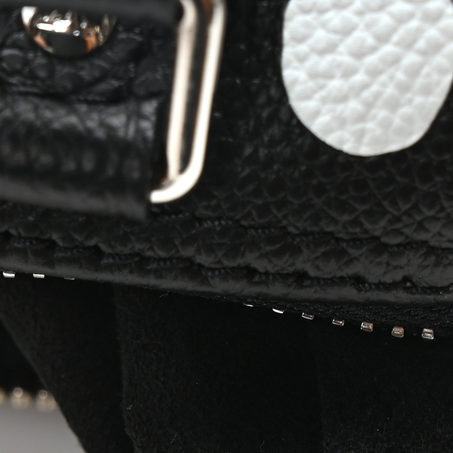 LV X YK Empreinte Infinity Dots Nano Speedy Bandouliere Black White