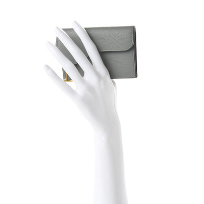 Christian Dior Grained Calfskin Saddle Card Holder Gray 2 of 9