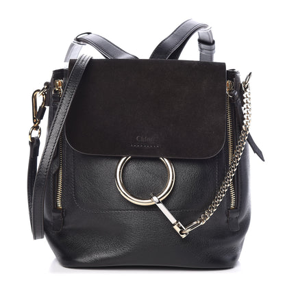 Chloe Suede Calfskin Small Faye Backpack Black 1 of 12