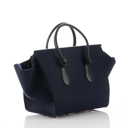 Celine Felt Calfskin Small Tie Knot Tote Navy 3 of 7