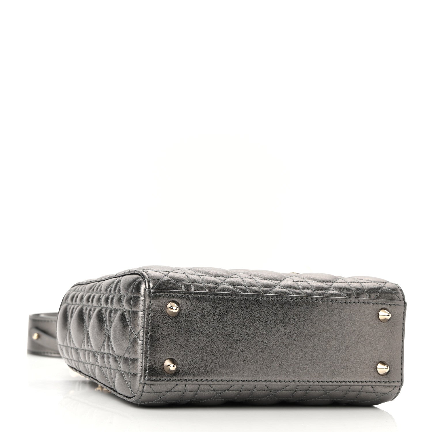 Christian Dior Lambskin Cannage Small My ABCDior Lady Dior Metallic Grey 4 of 10