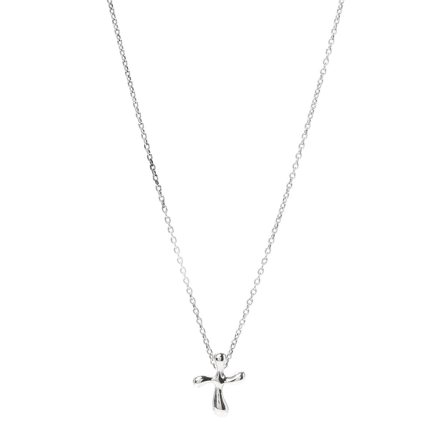 Sterling Silver 12mm Elsa Peretti Cross Pendant Necklace
