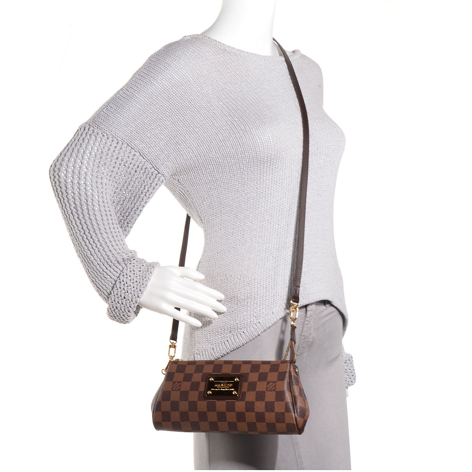Louis Vuitton Damier Ebene Eva Clutch 2 of 8