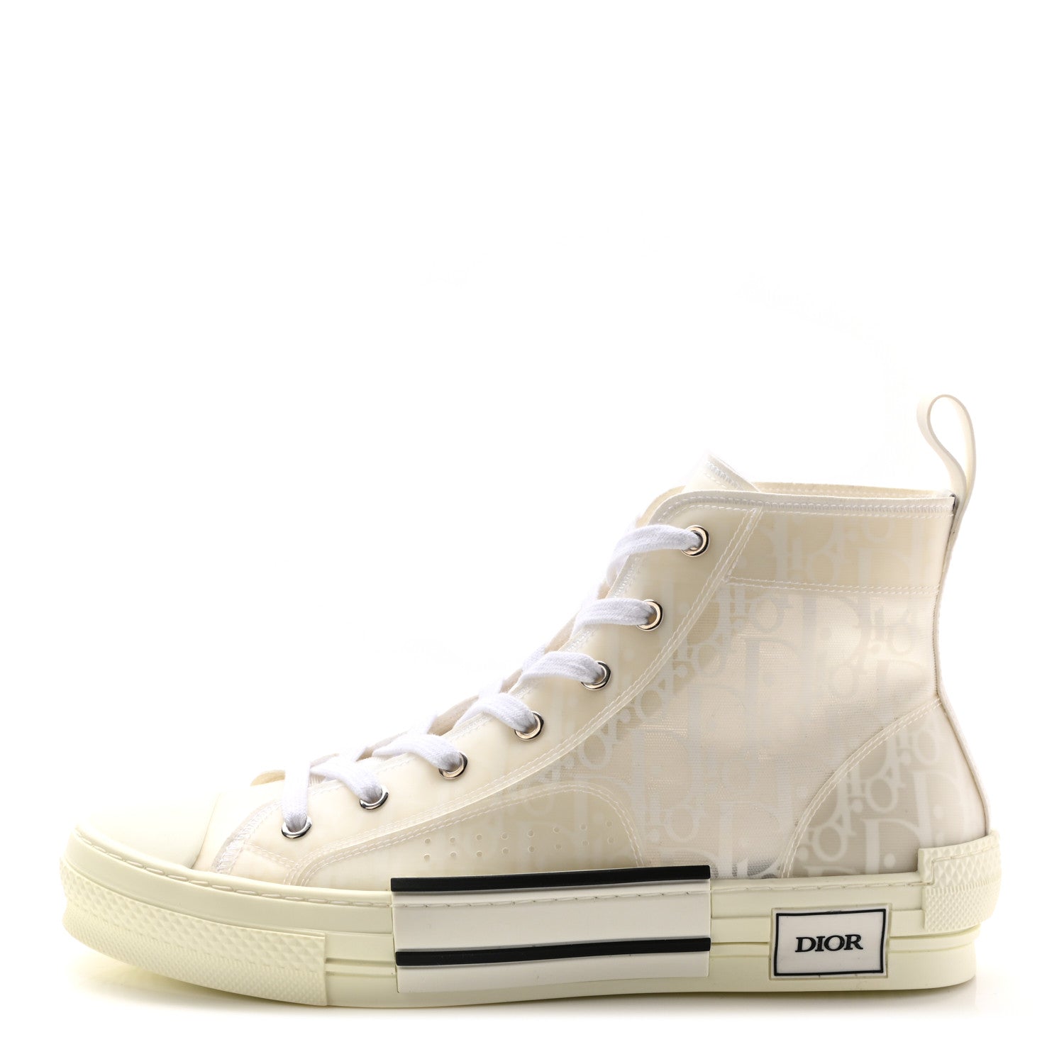 Christian Dior Technical Canvas Oblique Mens B23 High Top Sneakers 42 White 1 of 11