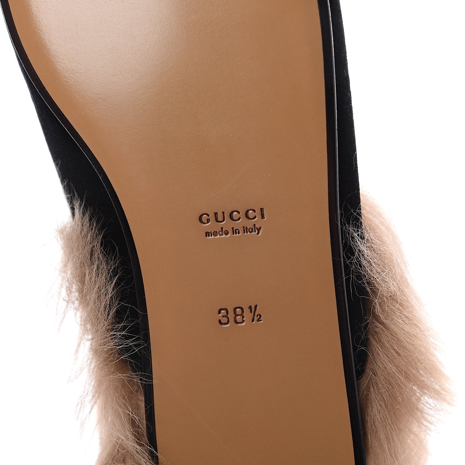 Gucci Velvet Fur Womens Princetown Slippers 38.5 Black 7 of 7