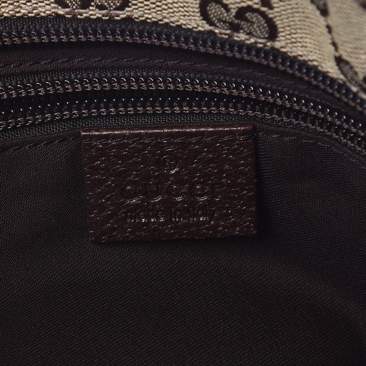 GG Monogram Medium Web Handle Bucket Tote Dark Brown