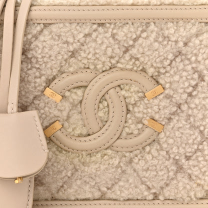 Chanel Shearling Lambskin Quilted Small CC Filigree Vanity Case Beige 8 of 12