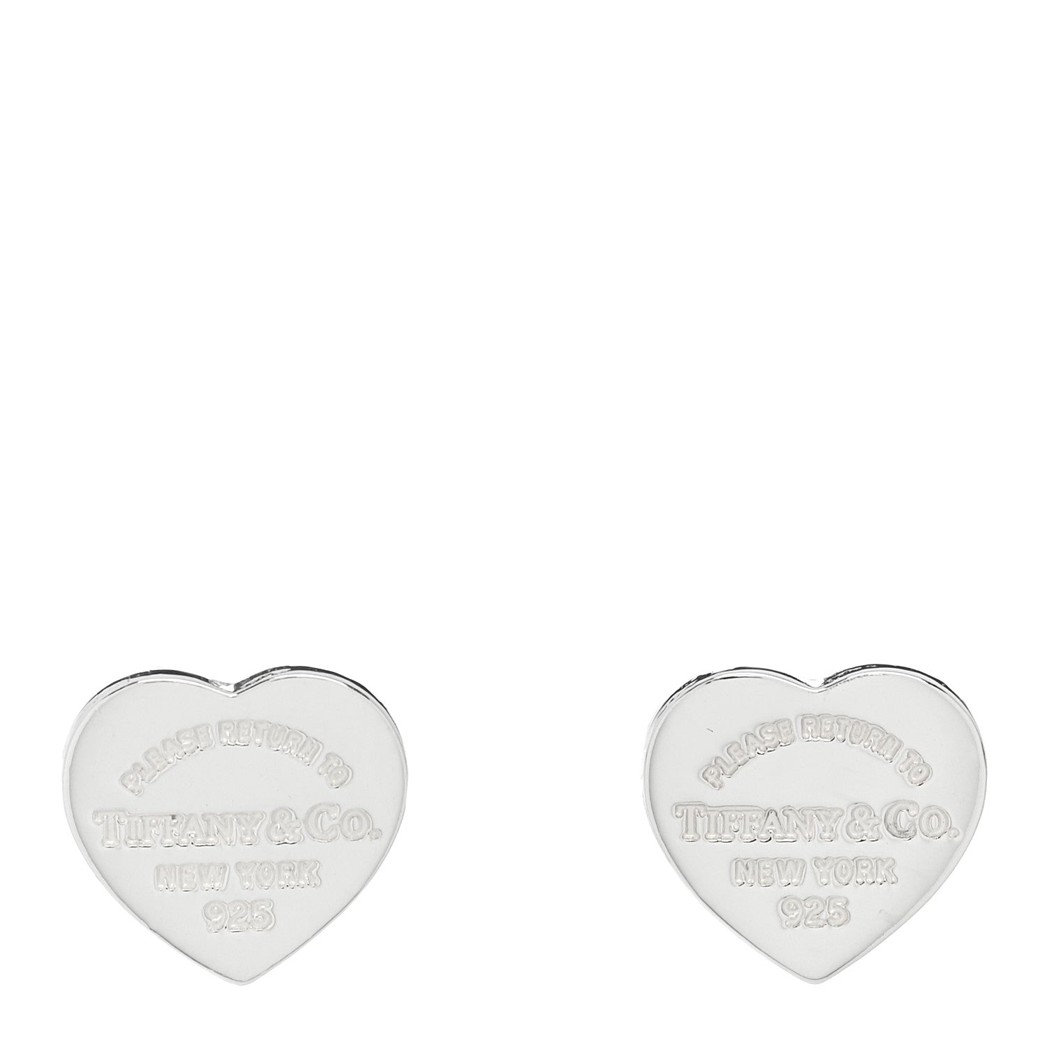 Tiffany Sterling Silver Mini Return To Tiffany Heart Tag Earrings 1 of 5