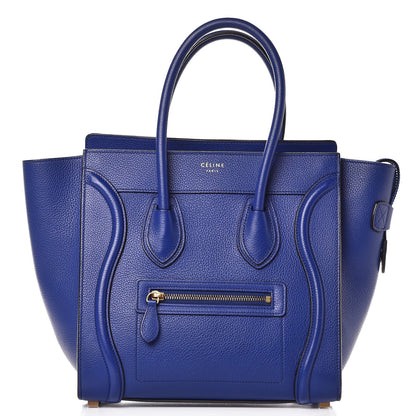 Celine Drummed Calfskin Micro Luggage Indigo 1 of 13