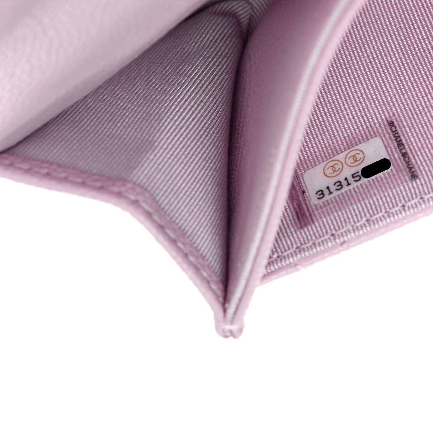 Caviar Quilted Flap Card Holder Wallet Light Pink