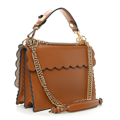 Fendi Vitello Liberty Scalloped Studded Kan I Shoulder Bag Caramello 2 of 5