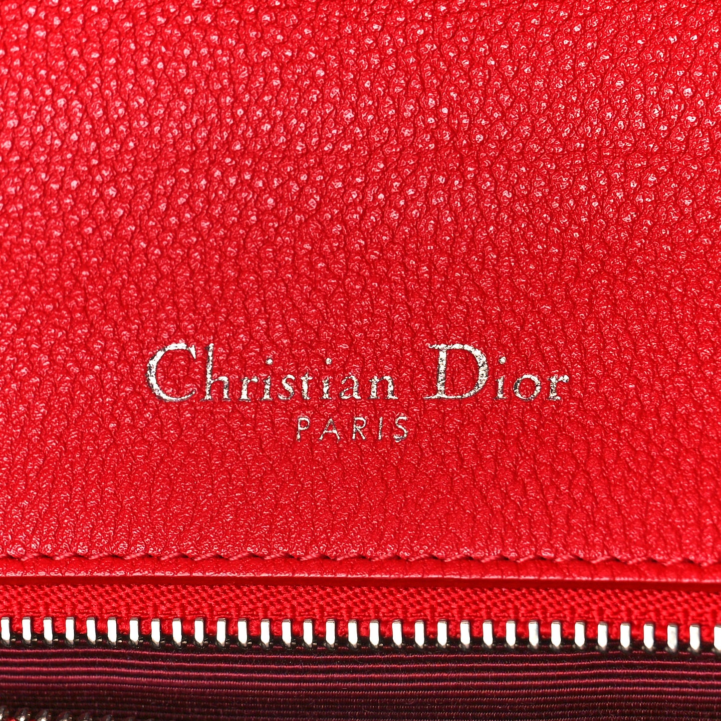 Grained Calfskin Medium Diorama Flap Bag Red