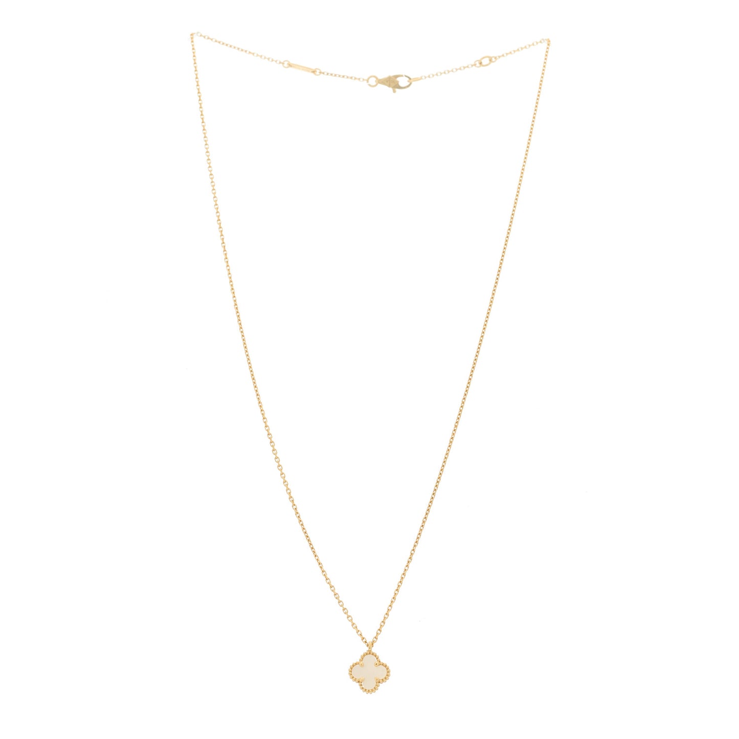 18K Yellow Gold Mother of Pearl Sweet Alhambra Pendant Necklace