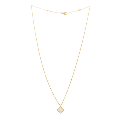 Van Cleef & Arpels 18K Yellow Gold Mother of Pearl Sweet Alhambra Pendant Necklace 3 of 6