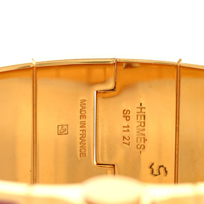Hermes Enamel Printed Charniere Wide Hinged Bracelet S 4 of 5